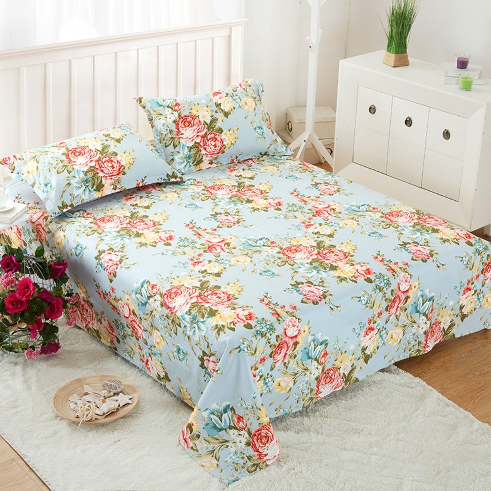 Drap en coton imprimé dessin animé rembourré pour lit une place 180x230cm
