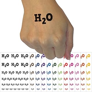 H2O Water Fun Text Temporary Tattoo Water Resistant Fake Body Art Set Collection - Yellow (One Sheet)