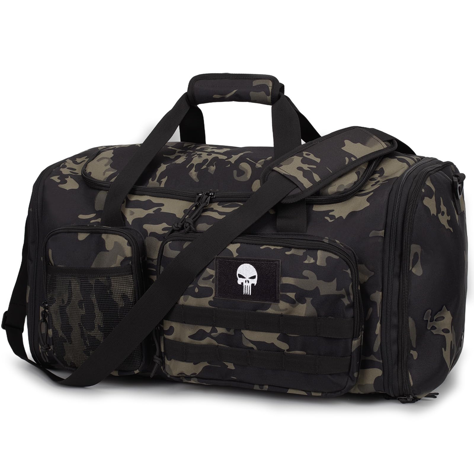 Sac de Sport Tactique Extensible 52L – Grand Sac de Voyage pour Homme avec Compartiment Humide, Sac Multi-Fonction Cabine, Sac Week-End Organisateur