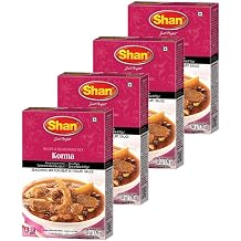 Shan - Korma Masala Seasoning Mix 50g - Spice Packets for Meat in Yogurt Sauce Pack of 4