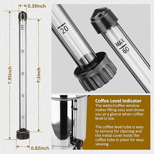 Miniatura 4 de HASMX Medidor de agua 990044300 para Hamilton Beach Sight Glass Tube Commercial Coffee Maker Urn Modelos D50065 D50065A D50065B D50065C (paquete de