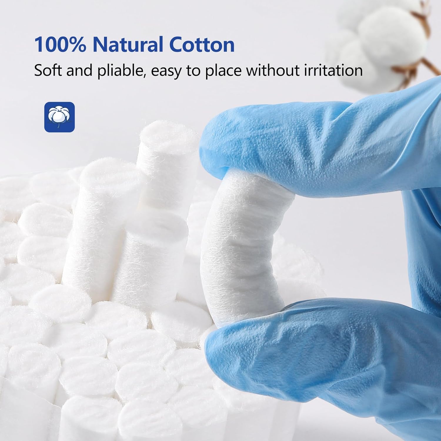 JMU 2000Pcs Dental Cotton Rolls, 1'' Non-Sterile Nosebleed Plugs, Nosebleed Stopper for Kids or Adults, High Absorbent Cotton Rolls, 8 Boxes of 250PCS