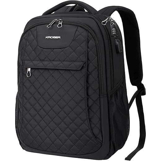 KROSER Quilted 17-Inch Travel Backpack