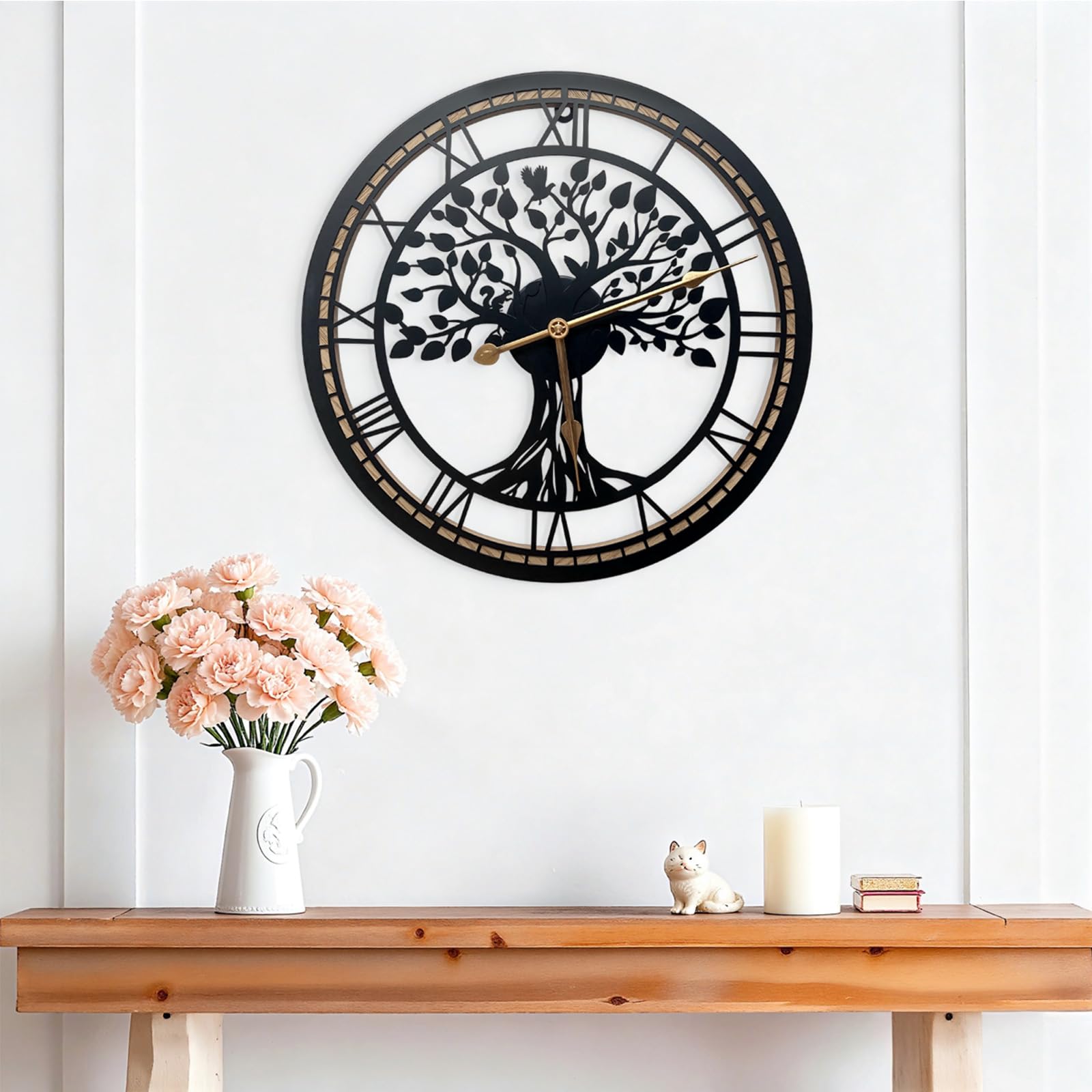 Whdifsag Tree of Life Wall Clock, Clocks For Living Room, Kitchen Clock Quiet and No Ticking, Suitable for Wall Decor, Living Room Decoration, Kitchen Decoration(40CM)