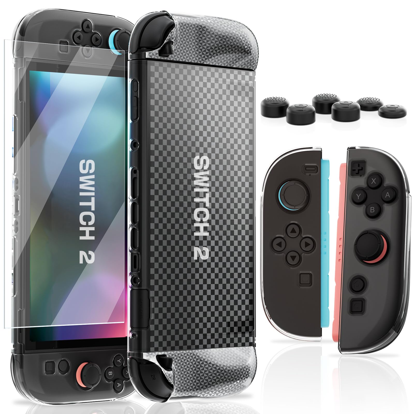 HEYSTOP Coque pour Console Nintendo Switch 2, Coque de Protection pour PC | ockable Housse en TPU avec Protection D'écran pour Nintendo Switch 2 Accessoires, Capuchons pour Joysticks Switch 2