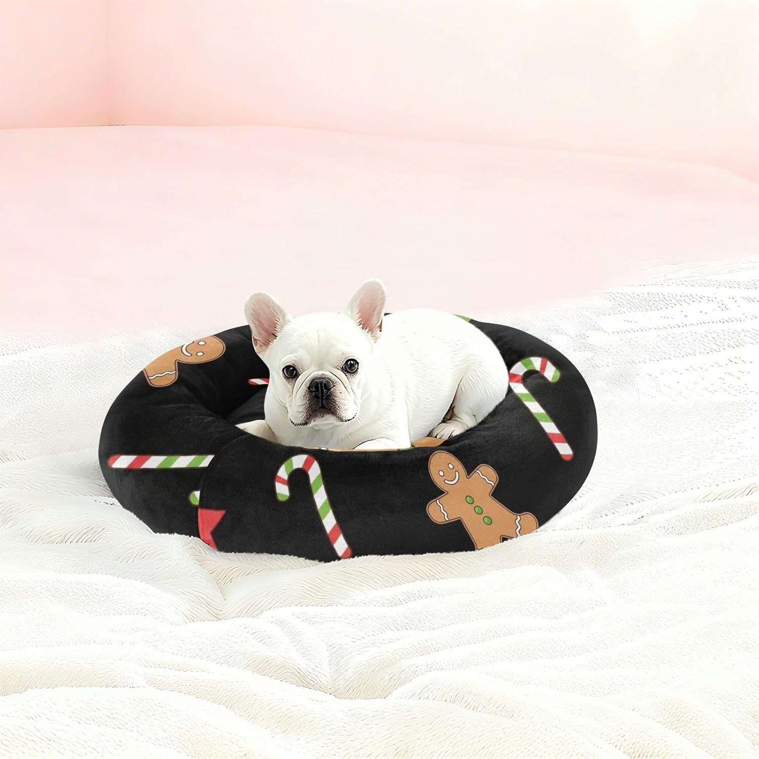 Christmas Pet Dog Bed Removable & Washable fluffier Pillow for Small Size Pets Sleeping
