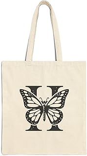 شنطة يد كبيرة توت - شنطة يد كبيرة توت بحروف ابجدية على شكل فراشة مع سحاب - 602 شنطة قماش بيج بسحاب