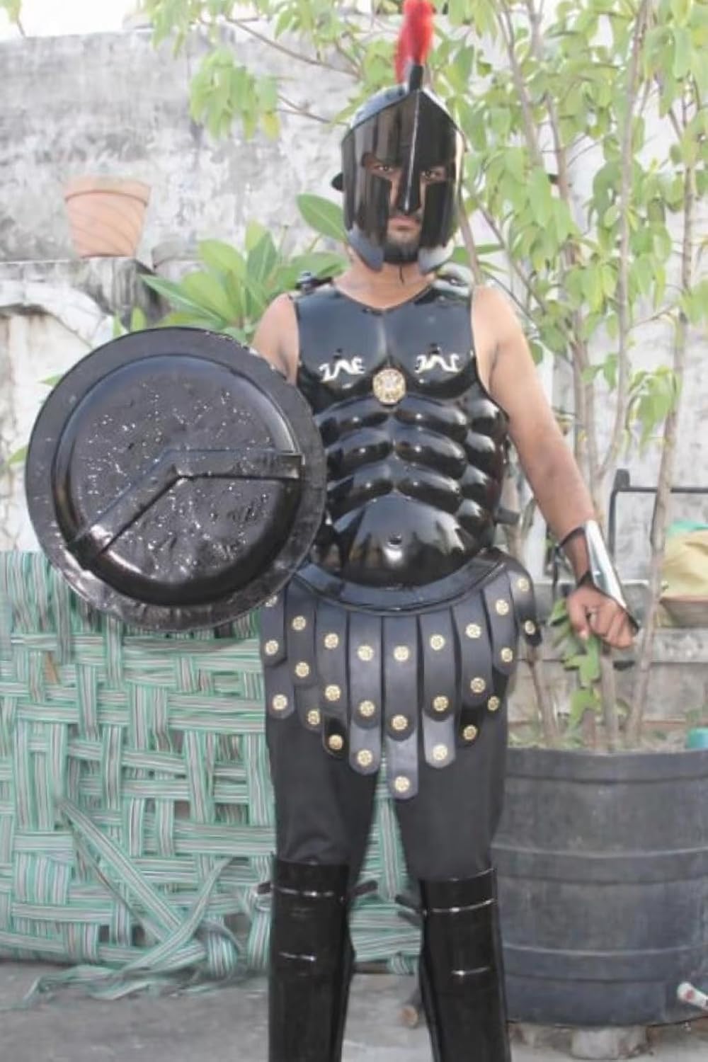 Handcrafted Black Spartan Armor Set, Leonidas Muscle Cuirass, Greek Knight Cosplay Costume