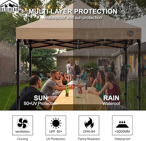 Miniatura 4 de Toldo desplegable de repuesto de 10 x 10, toldo de repuesto de 10 x 10 pies, impermeable, protección UV, cubierta de tienda de campaña para