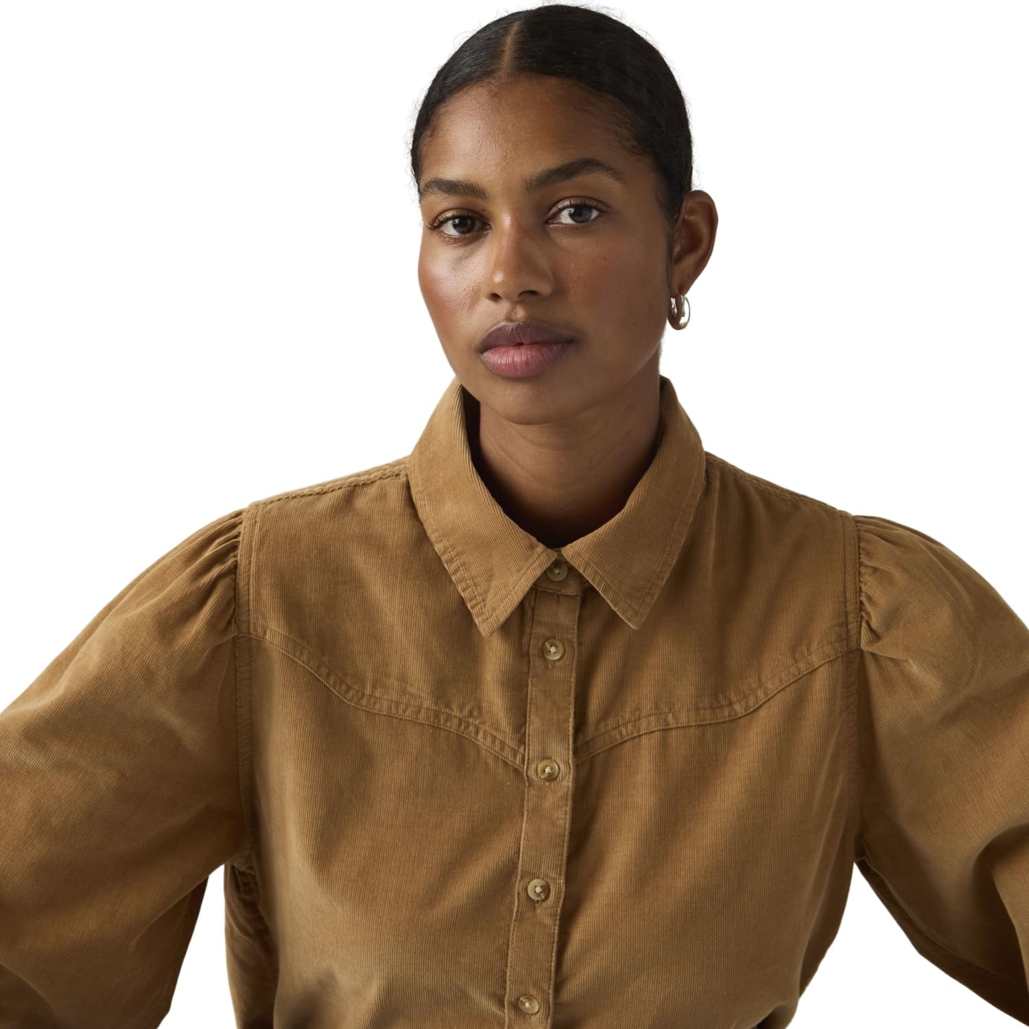 Levi's Mujer Camisa Western Journey Corduroy de Pana con Cuello francés
