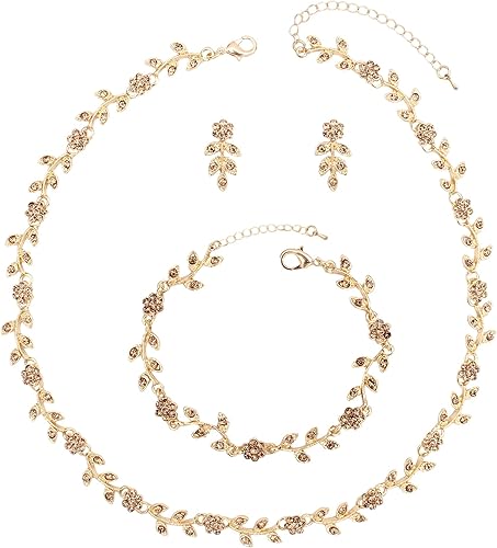 Gargantilla de cristal austriaco con diamantes de imitación, aretes colgantes, pulsera de eslabones para novias, dama de honor, baile de graduación,