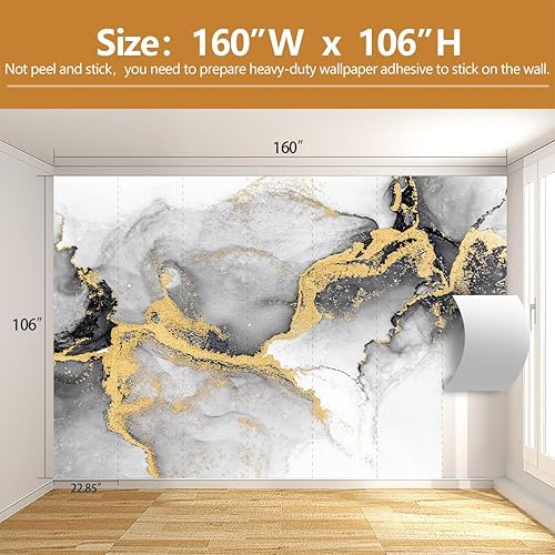 Vista 171 de Papel tapiz de mármol de oro blanco, moderno, abstracto, para sala de estar y oficina (no despegar ni pegar)