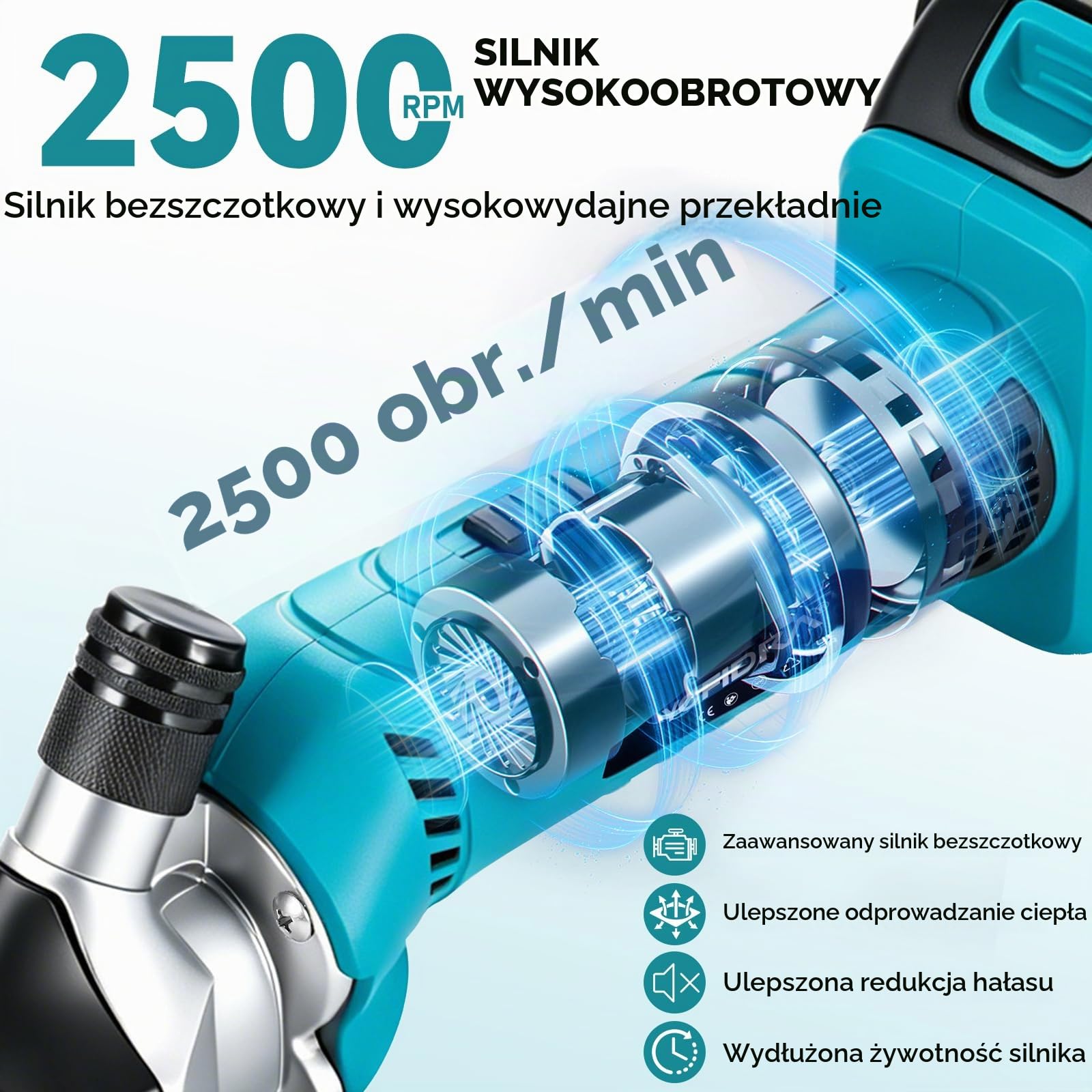 Elektryczna maszynka do strzyżenia owiec Yofidra 550 W – Bezprzewodowe urządzenie z 6-stopniową regulacją prędkości i 13-zębnym ostrzem; w zestawie 2 akumulatory 3,0 Ah