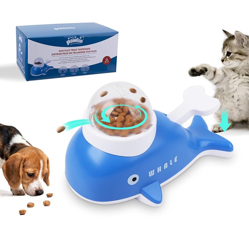 Comedouro lento interativo em formato de baleia PAWISE para gatos e cães pequenos – 1 unidade
