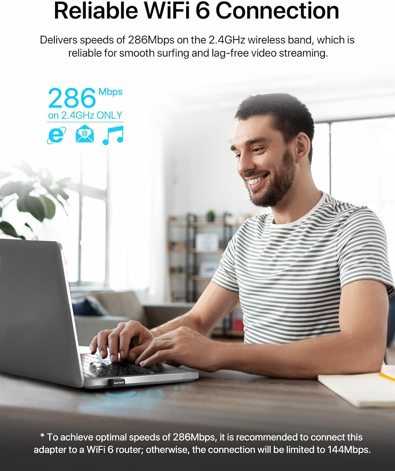 BrosTrend AX300 Nano WiFi 6 Linux Compatible WiFi Adapter for PC and Raspberry Pi 2+, 2.4GHz Only, 286Mbps, USB WiFi Dongle for Ubuntu, Debian, Mint, Kubuntu, Lubuntu, Zorin, Xubuntu, Windows 11/10/7 - Image 4