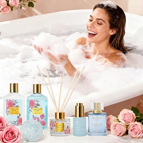 Miniatura 4 de Ylang - Cesta de regalo de 35 piezas de baño y cuerpo para mujer, kit de cuidado de la piel facial, juego de regalo de spa, regalo de relajación de