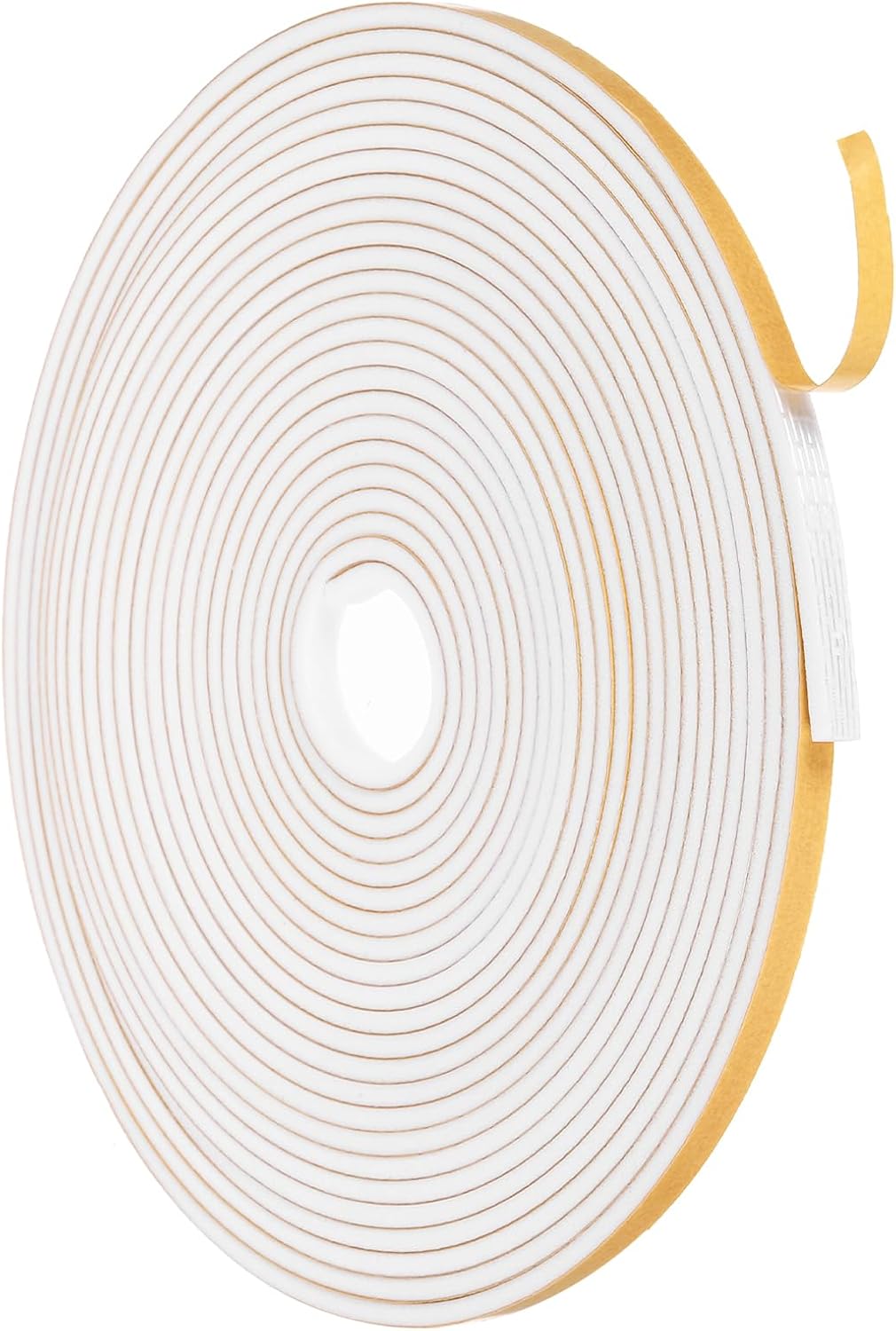 MECCANIXITY Weather Door Seal Strip Tape, Door Insulation Stripping Single Side Strong Self Adhesive Foam Tape Gap Filler for Door, Window, 15/32 Inch x 1/8 Inch x 16 Feet White