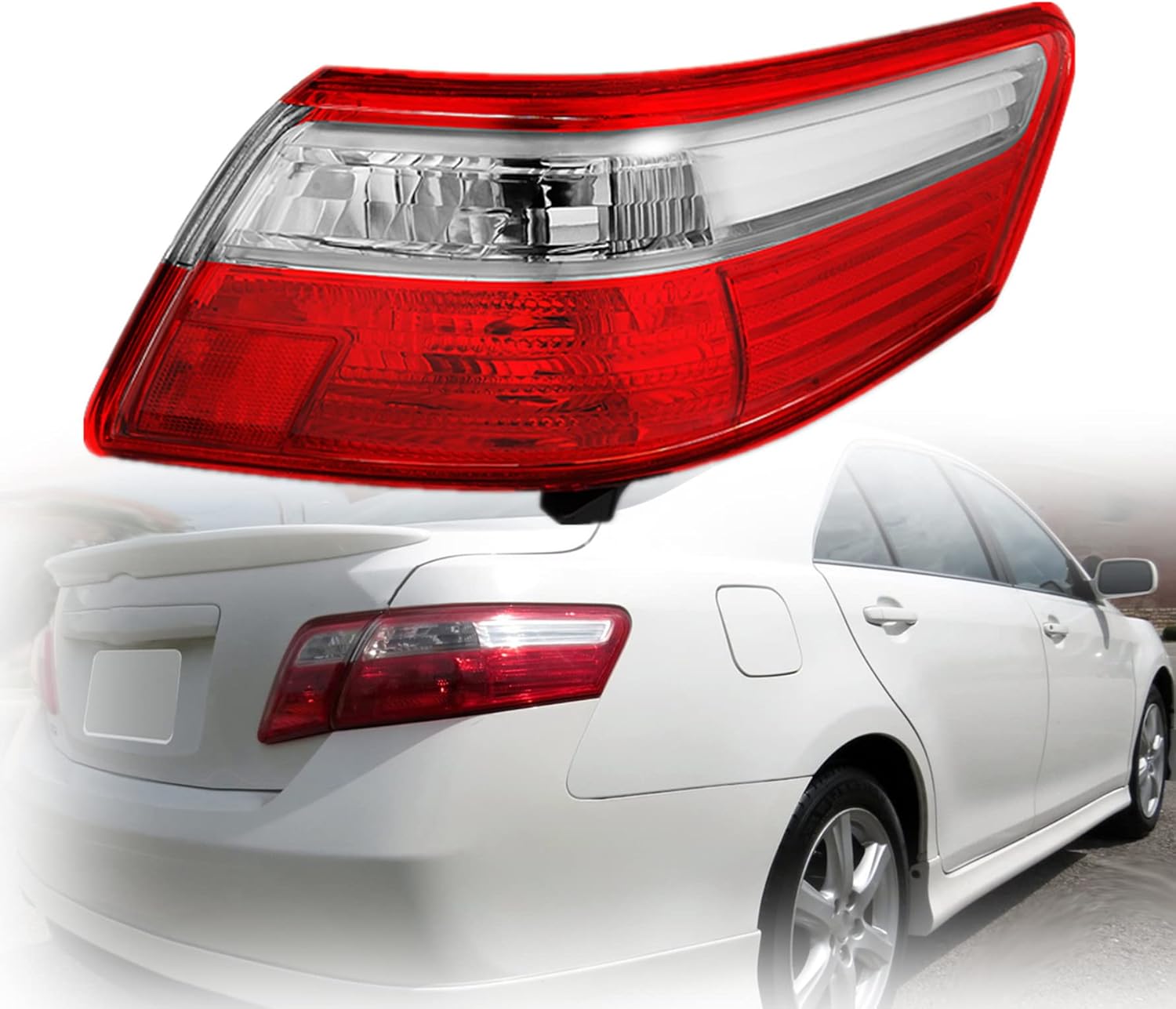 1-Pack Right Outer Piece Rear Tail Light Brake Lamp Replacement for 2007 2008 2009 Toyota Camry Passenger Side