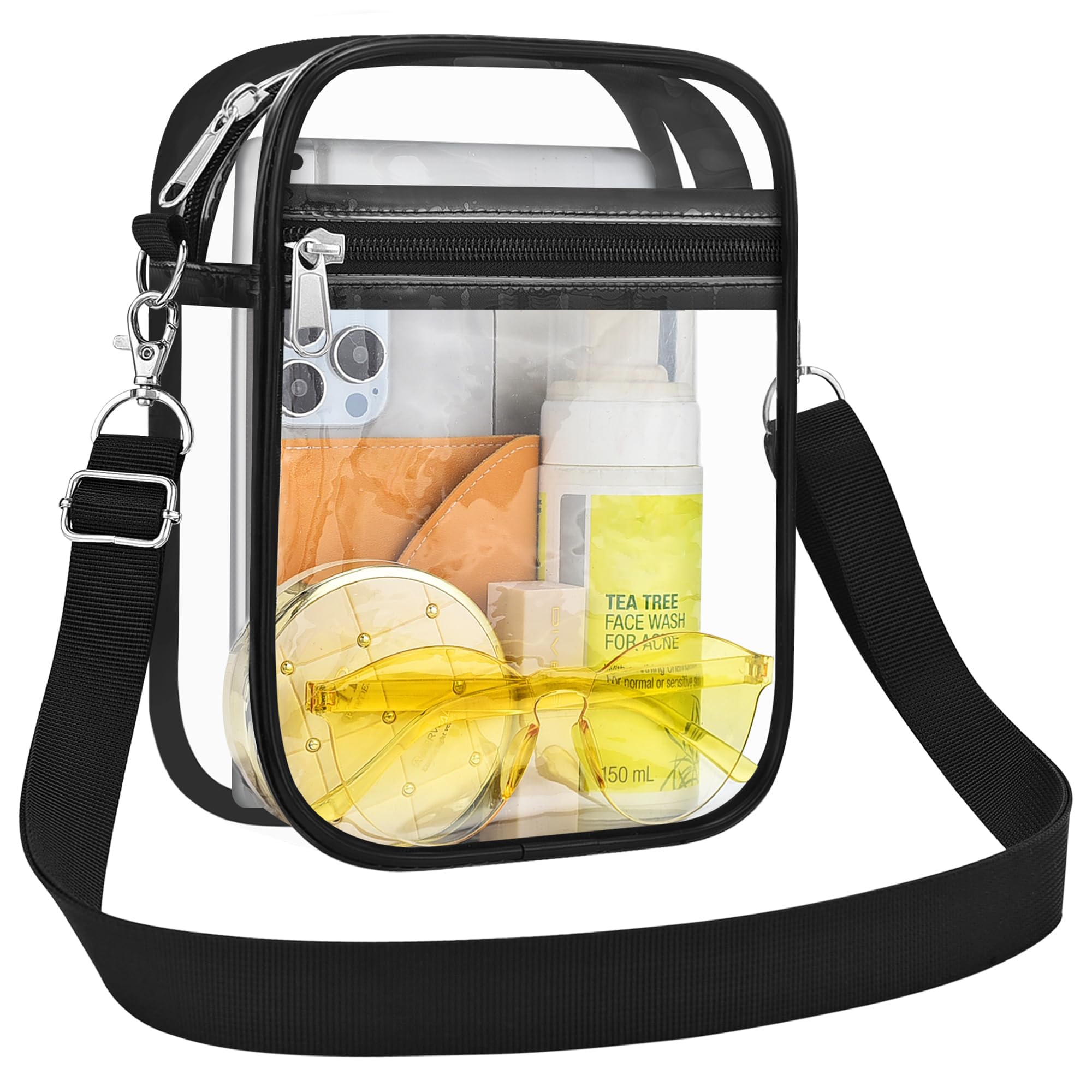 Clear Bag for Stadium Events, Crossbody Satchel Bag Stadium Approved