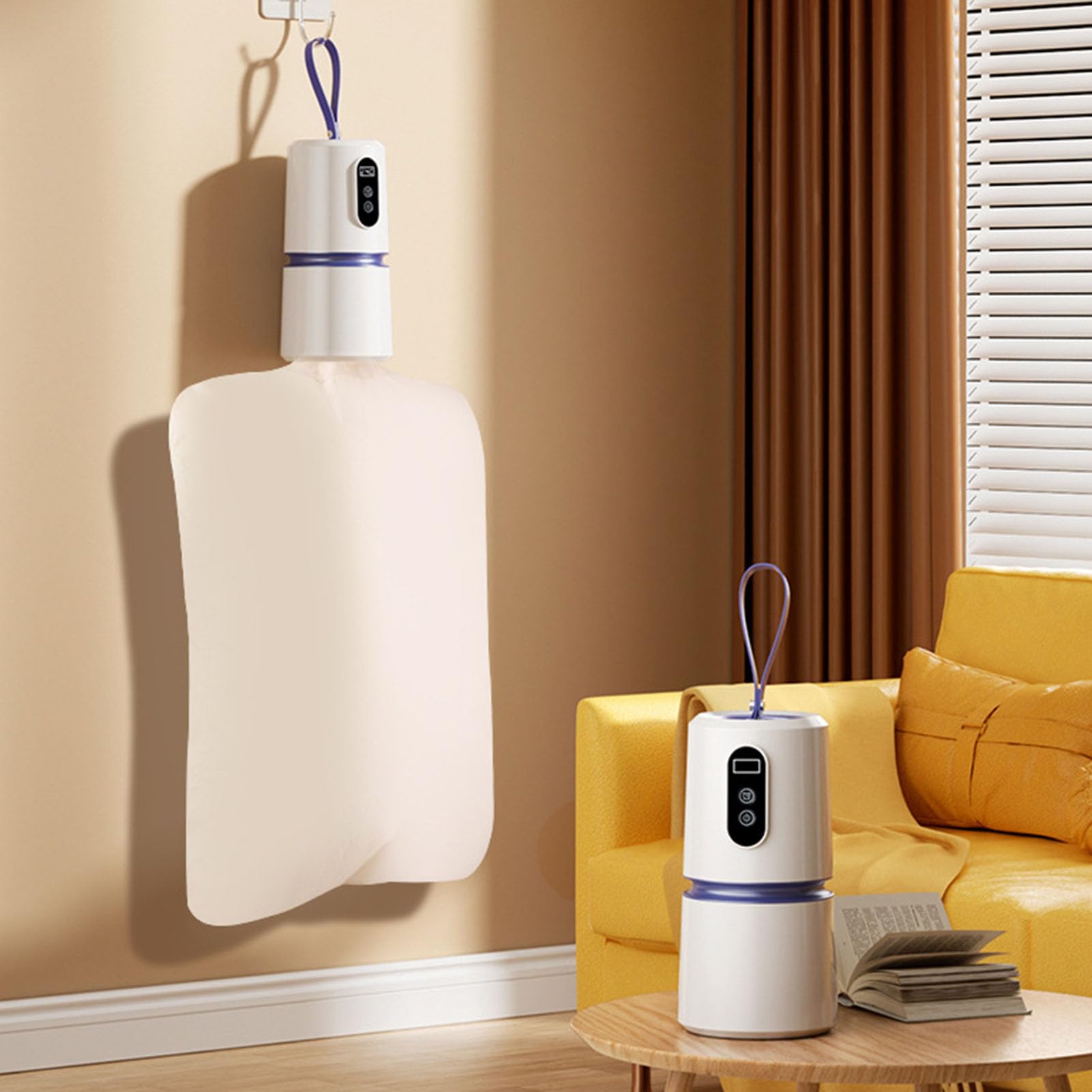 Pssopp Hochgeschwindigkeit Tragbare Wäschetrockner, Kompakte Mini -200 -W -Schnelltrocknungsmaschine für Leichte Kleidung Unterwäsche Babykleidung (EU -Stecker 220 V)