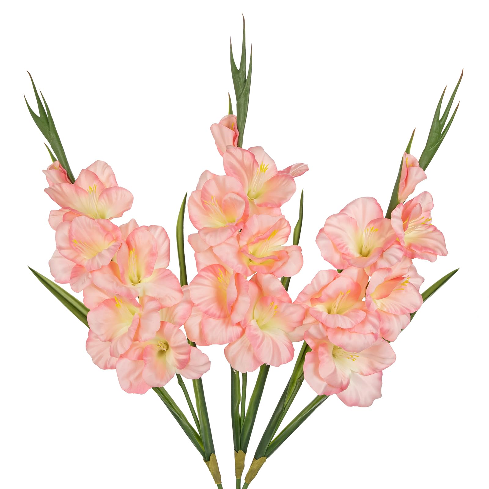 – Peachy Pink Gladiolus Artificial Flowers 3 Pcs Silk Flowers with Stems Fake Flower for Vase Spring Summer Indoor Decoration Faux Florals Stems Fillers for Table Centerpieces, Wedding, Home Decor