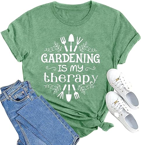 Miniatura 10 de MAIHUN Camisas de jardín para mujer, camiseta para amantes de las plantas, camiseta gráfica de jardinería, camisetas de regalo de jardinero