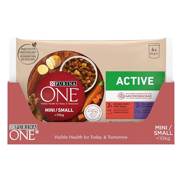 Foto 4 de 6 de Purina One Active - Salsa húmeda para Perro de Ternera y Pato, 48 Sobres de 85 g