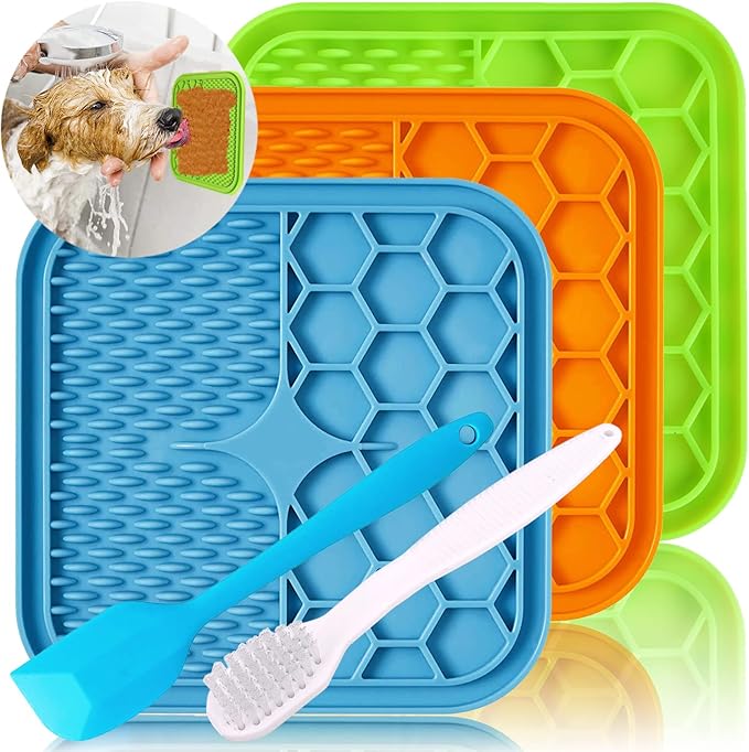 Kwispel Dog Lick Mat, 3 Pcs Lick Mat for Dogs with Suction