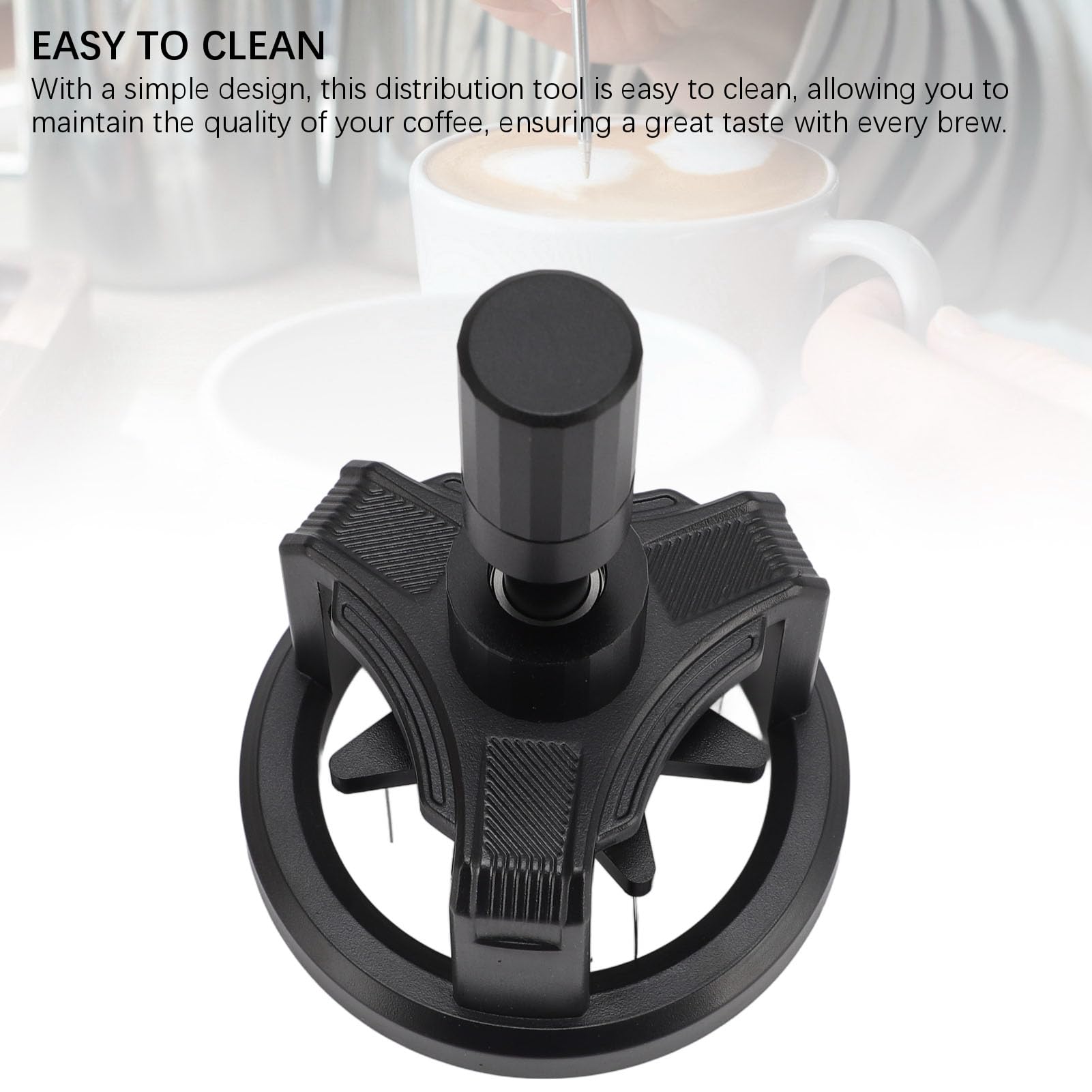Luocute Innovadora Herramienta de Distribuidor de café con Aguja, Aleación de Aluminio Aleación de Acero Inoxidable Tool de Distribución de Expreso para, Mejorando la extracción. Gran (58MM)