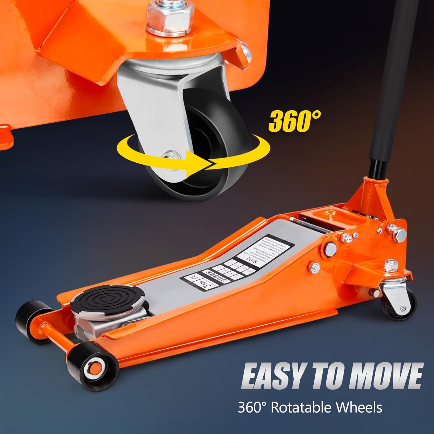 Bonnlo 3 Ton Low Profile Floor Jack,Lifting Range 2.95" to 20.1" Horizontal Hydraulic for Garage, Workshop and Vehicle Maintenance