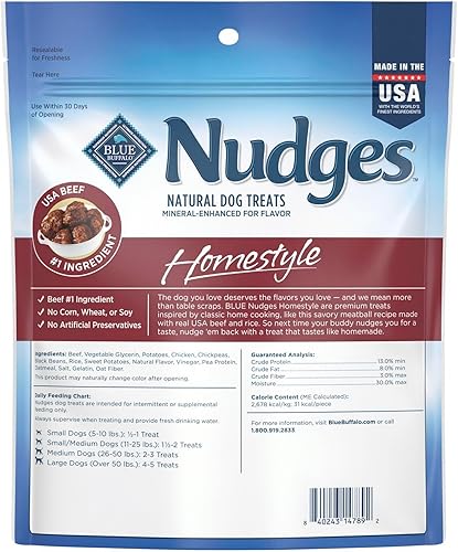 Miniatura 2 de Blue Buffalo Nudges Homestyle - Golosinas naturales para perros, carne de res y arroz, bolsa de 16 onzas
