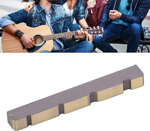 Miniatura 5 de Tuerca de bajo de 4 cuerdas, 1.496 pulgadas, tuerca de cuerda de guitarra preranurada, tuerca de metal portátil para bajo de repuesto