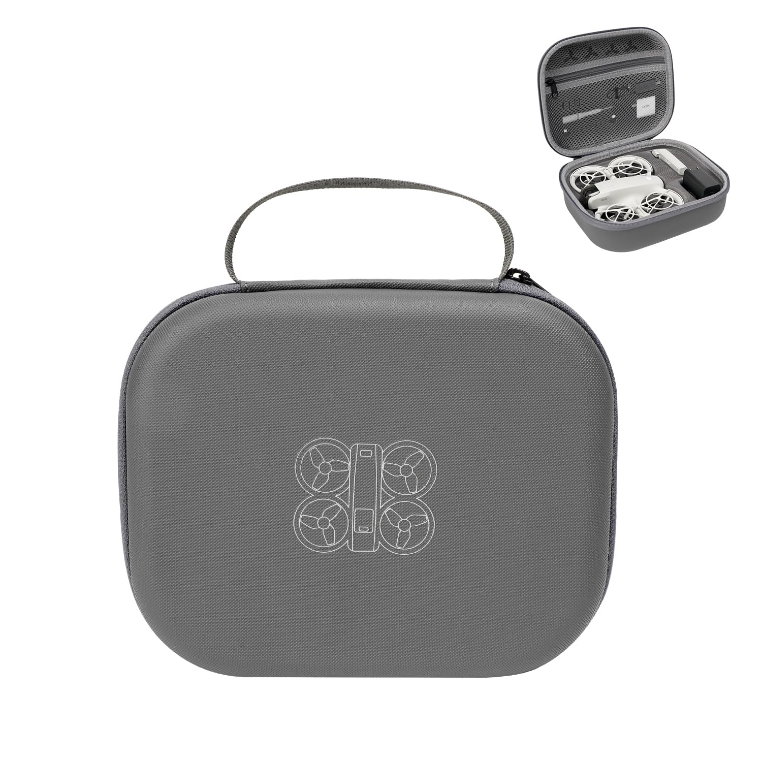 LKTOP Carrying Case for DJI Neo 1 (No RC), Portable PU Leather Storage Bag, Waterproof Hard Case Neo Travel Bag, Compatible with DJI Neo 1 Drone, Battery, Charger, Aceessories (21.8×17.5×8.5cm)