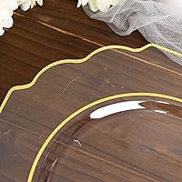 Vista 9 de Efavormart - Paquete de 10 platos de postre de plástico duro transparente de 8 pulgadas, vajilla desechable, platos de ensalada barrocos resistentes