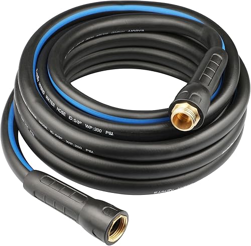 Miniatura 9 de EADUTY Hybrid Garden Hose 58 IN x 50 FT Heavy Duty Lightweight Flexible with Swivel Grip Handle and Solid Brass Fittings GrayBlue