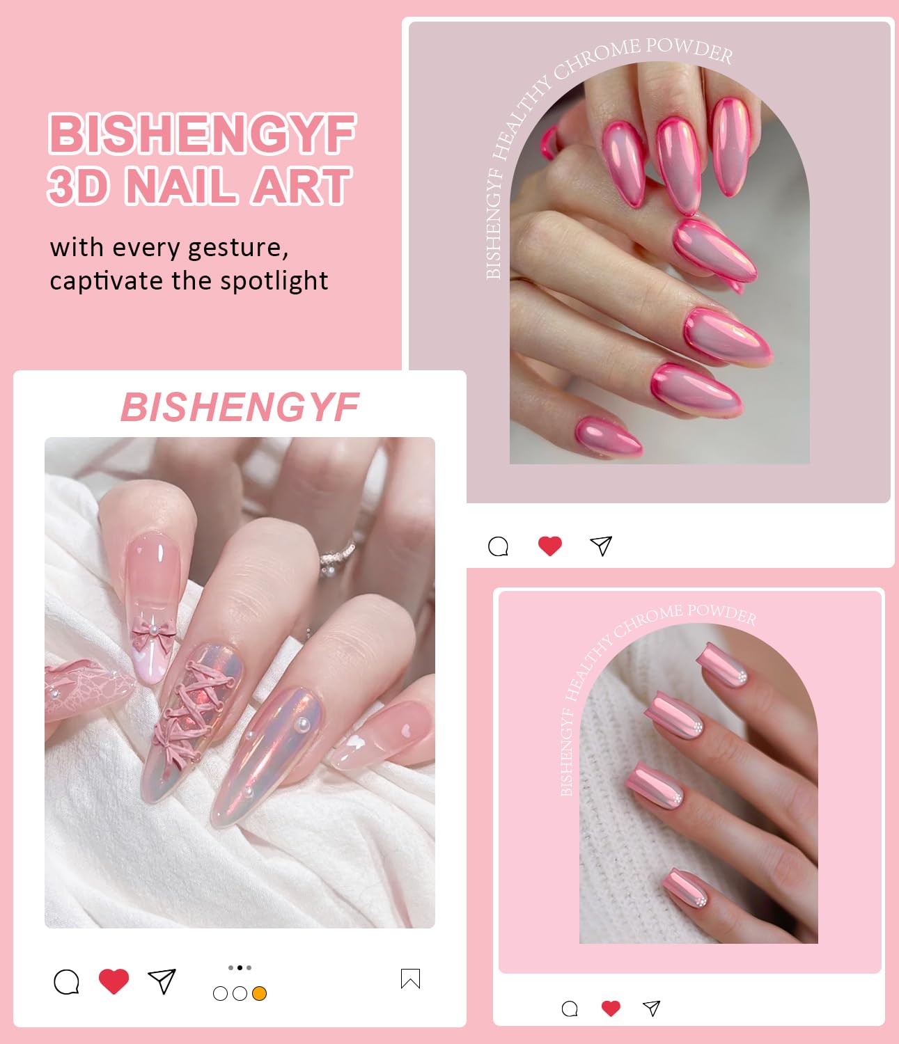 Poudre Chrome Ongle Nacrée - Rose Effet FéErique Poudre Ongle, Aurora Blanche Perle Chrome Ongle Effet Glace Transparente, Paillettes Ongles Effet Miroir Sirene Ongle, Nail Art DIY