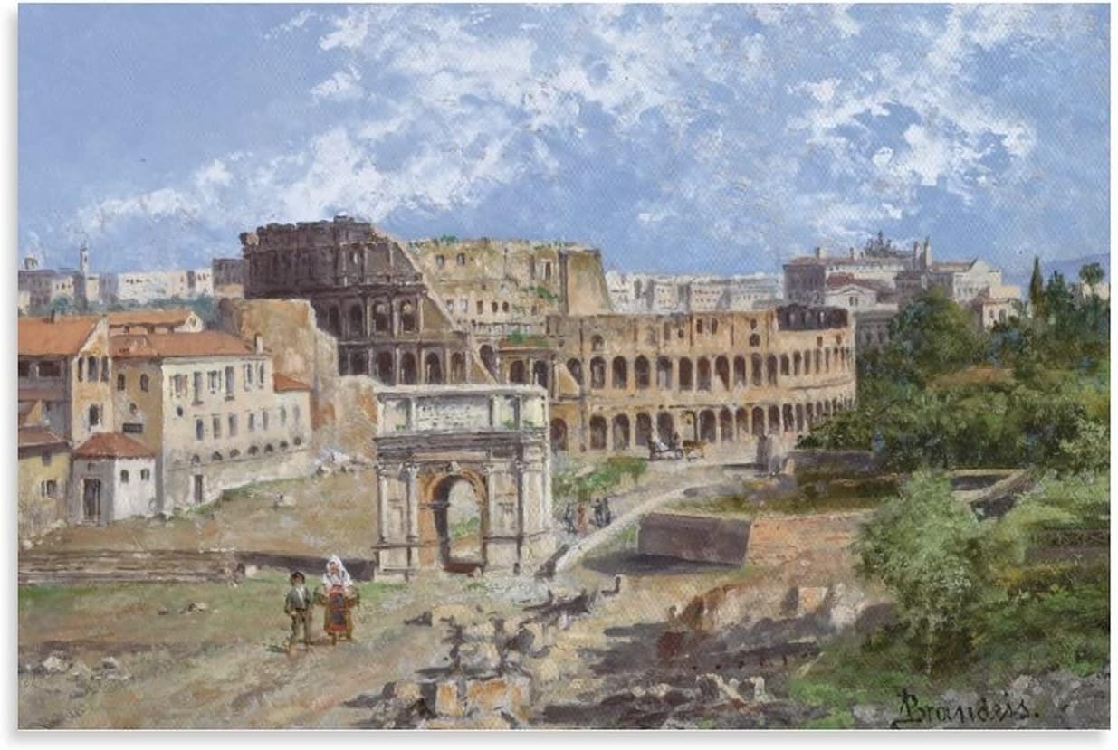 Amazon.co.jp アントニエッタ・ブランデイスはオーストリアの注文画家・肖像画家《ローマのコロッセオ》油絵ポスター アートパネル