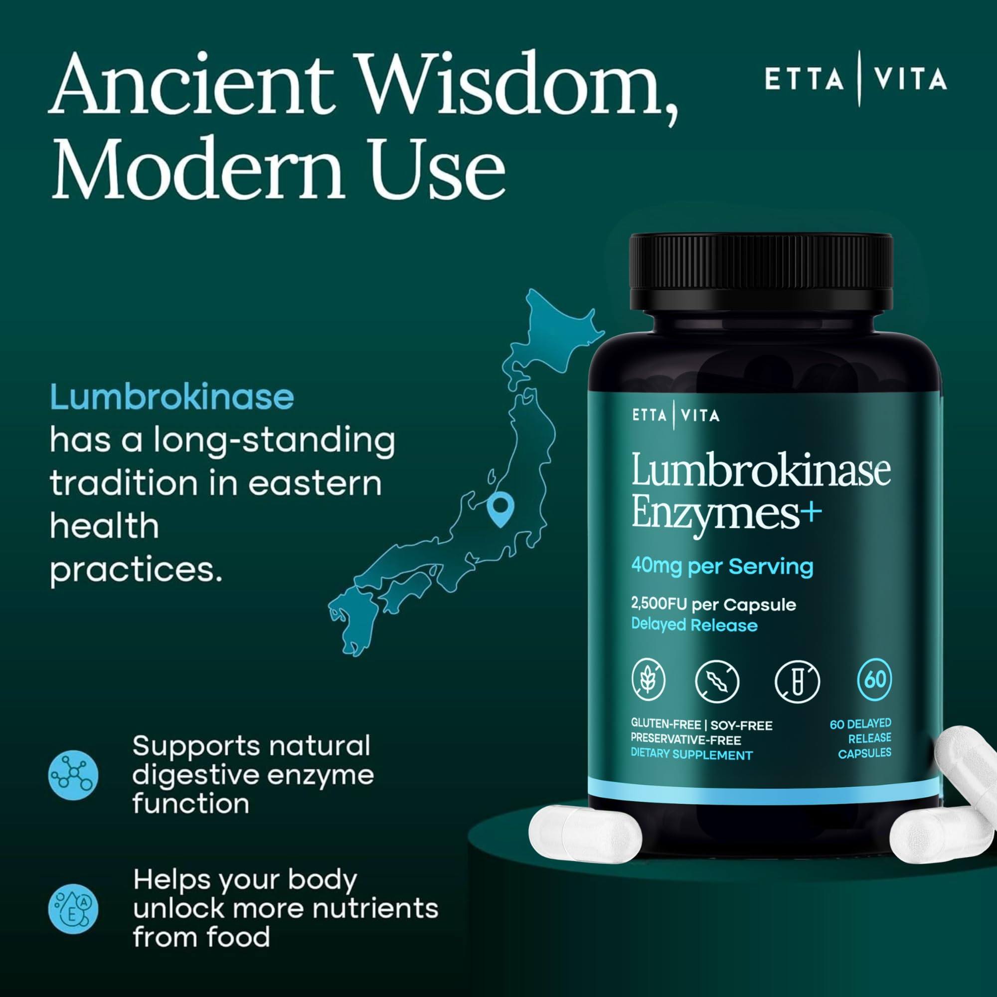 Lumbrokinase Supplement 40mg/Serving (Max Activity - 800,000 Units) - 120Ct — Amazon image 5