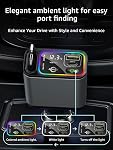Retractable Car Charger USB C,107W Type C Car Charger Fast Charging with Dual Retractable Cable and USB Ports, Compatible with iPhone 16/15/14/13,S25/24/23/22, Pixel 9/8/7