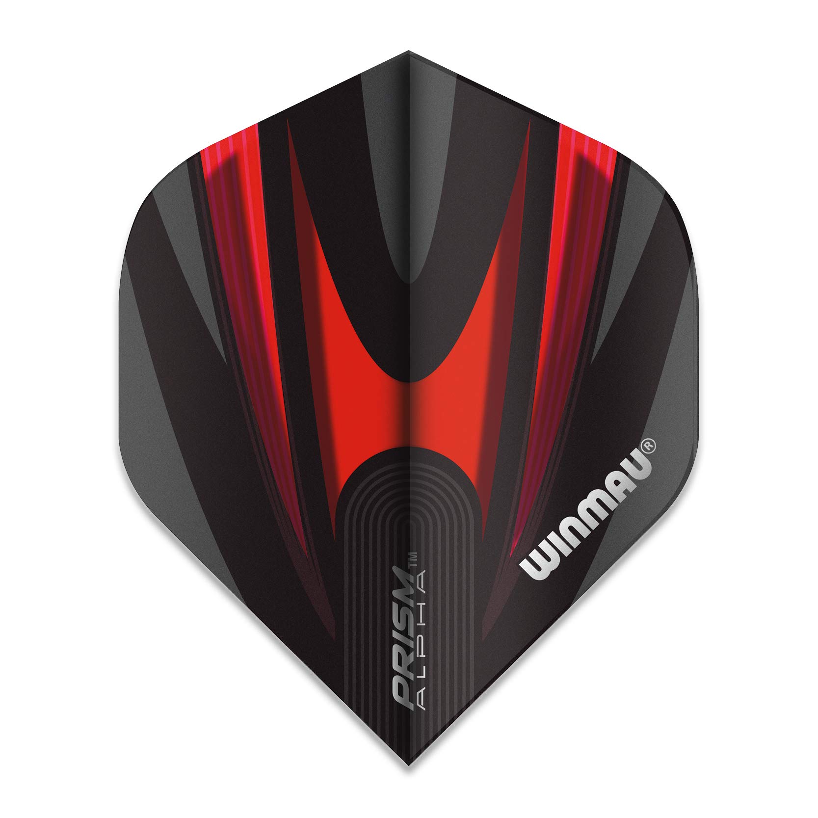 Winmau Prism Alpha Black & Red Extra Thick Dart Flights - 1 Set per Pack (3 Flights in Total)