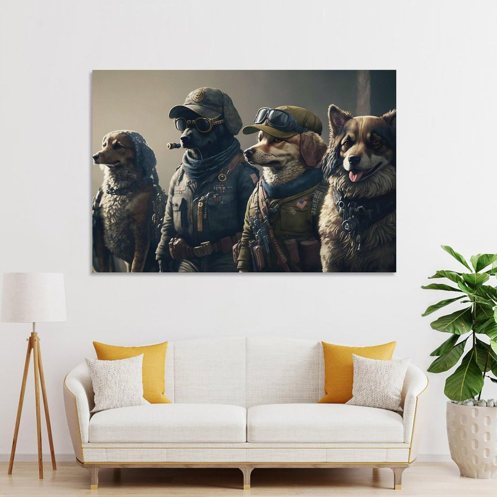 Junmoney The Dog Squad Decorative Wall Artwork, 24x36inch(60x90cm), for Study, Office Or Focused Interiors, A Smart Decor Choice for Study Walls