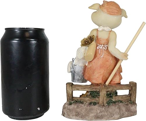 Miniatura 8 de Ebros Gift 'Welcome to The Pigsty' - Figura coleccionable de cerdo de Cenicienta con un cubo y trapeador de 6.25 pulgadas de alto de granja,