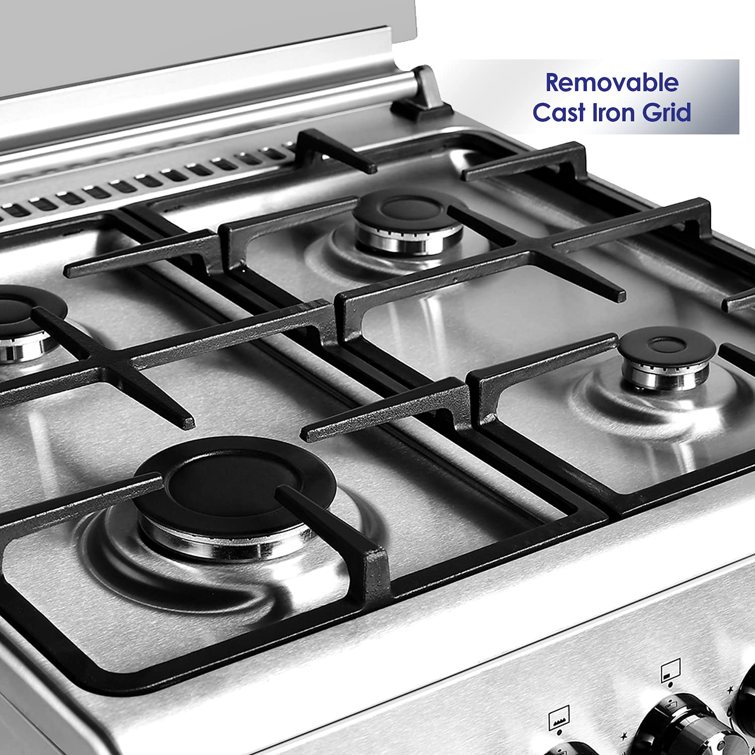 Super General Freestanding GasCooker 4Burner FullSafety, Stainless