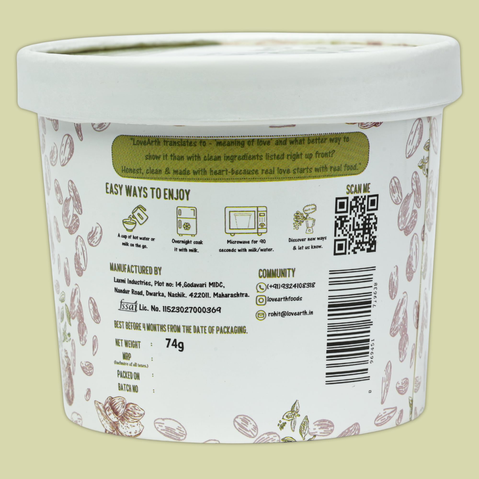 LoveArth High Protein On The Go - Almond Coconut 74g Cup 3