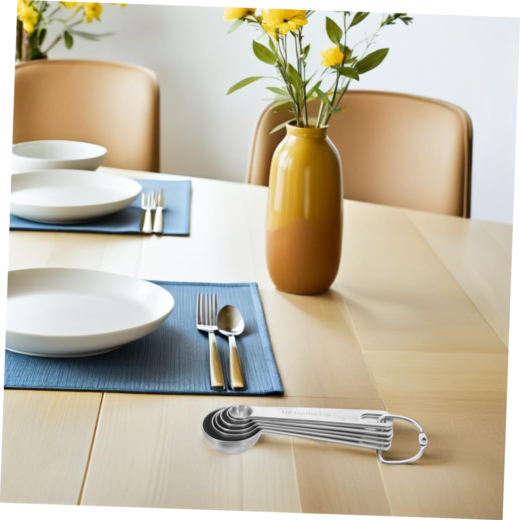 UKCOCO 2 Ensembles Ensemble D'outils De Mesure Cuisine Cuillères à Mesurer De Cuisine Cuillère De Service Acier Inoxydable