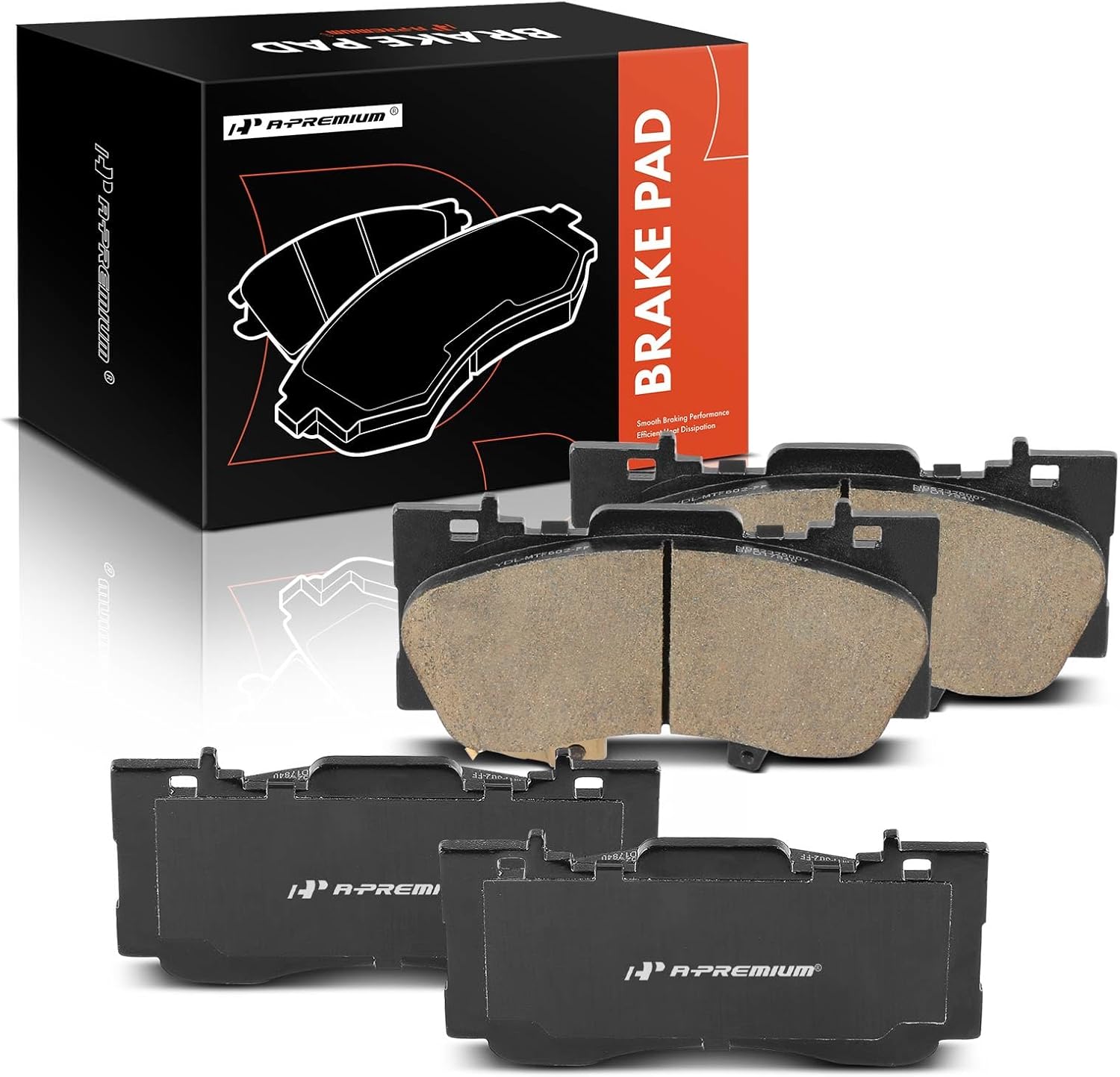 A-Premium Front Ceramic Brake Pads 4-Pack Set Compatible with Ford Mustang 2015 2016 2017 2018 2019 2020 2021 2022