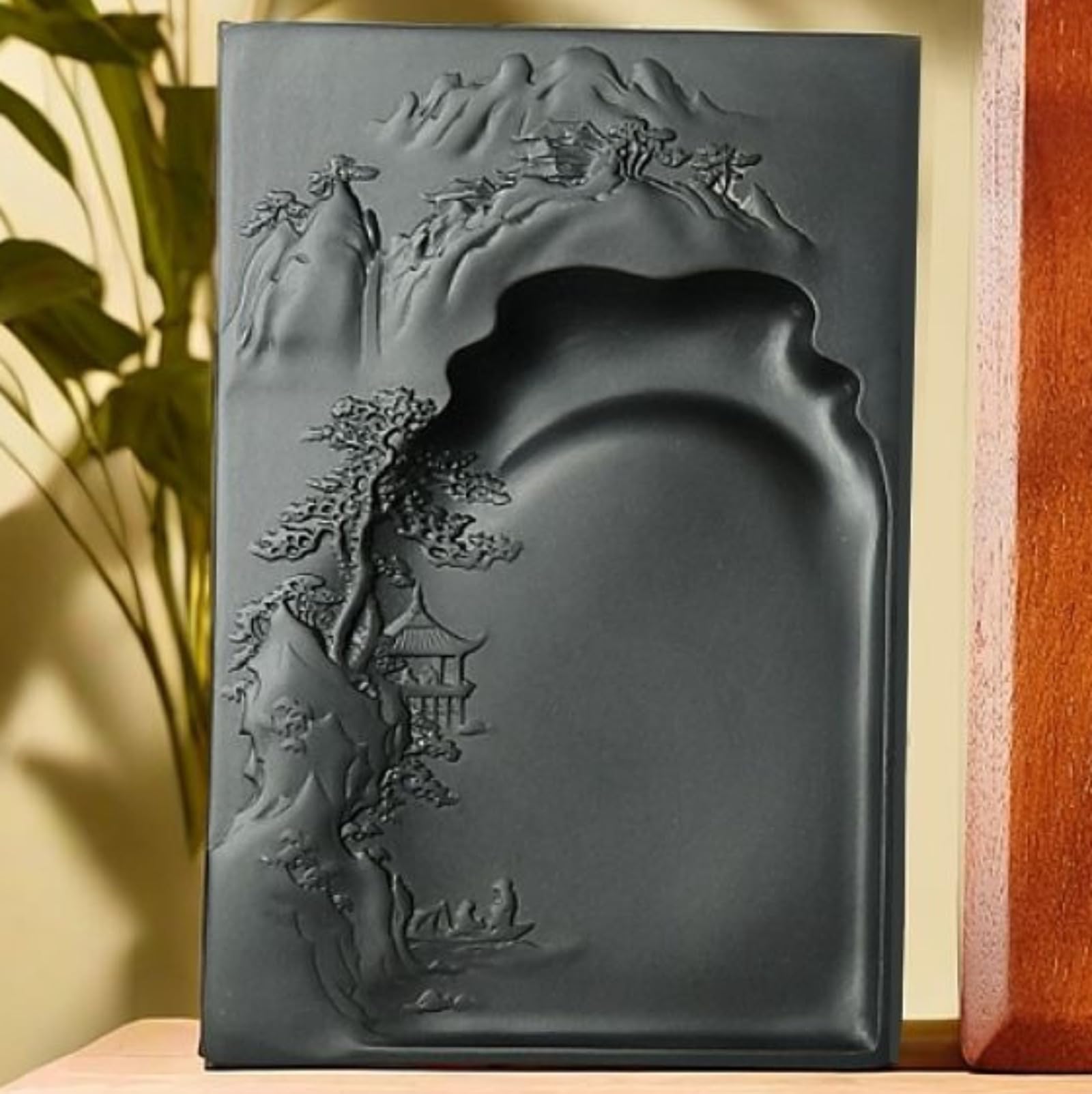 Pietra di inchiostro in stile cinese per principianti, 18 cm, decorazione in stile antico per calligrafia