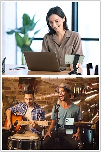 Miniatura 2 de PRAQECZ - Adaptador universal para trípode de teléfono celular, cabezal de conector de clip para monopié, selfie, palo, viaje, mini trípode flexible