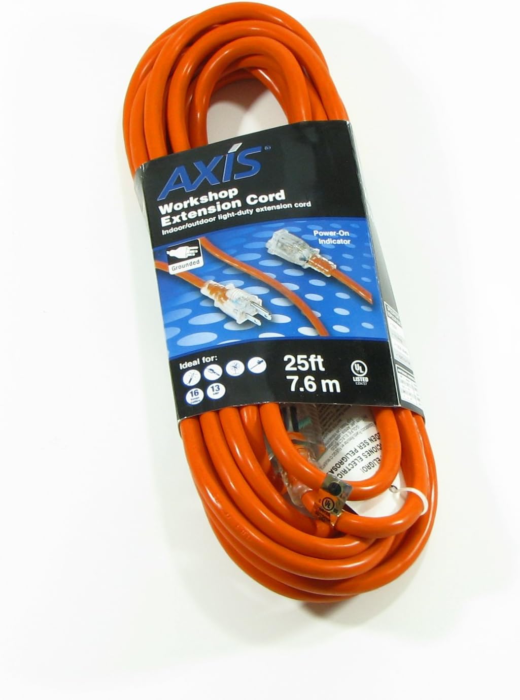 Axis Indoor/Outdoor Workshop Extension Cord (25') Home Audio Crossover, Orange (45508)