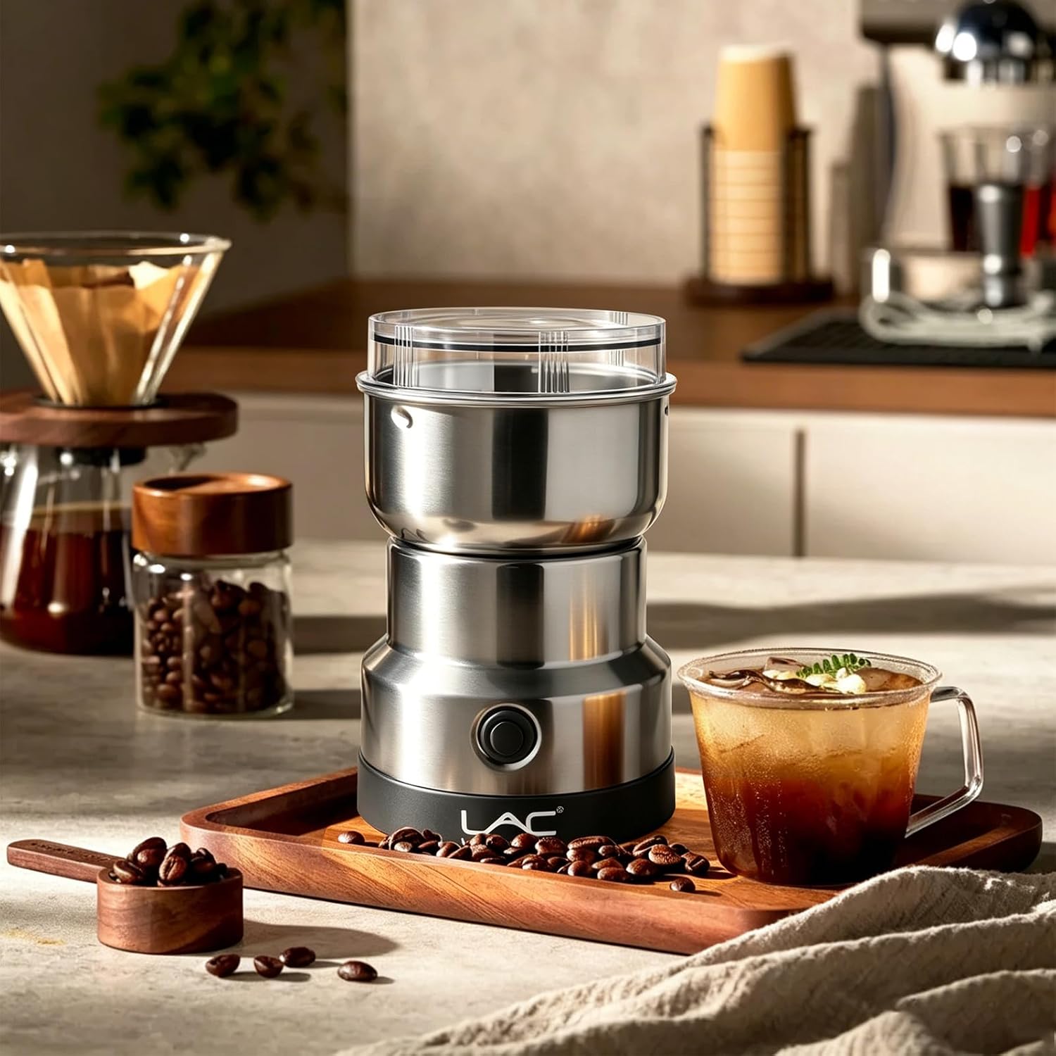 Coffee Grinder Electric & Spice Grinder, 150W Fast Grinding with Stainless Steel Blades – Includes Cleaning Brush | for Coffee Beans, Spices, Seeds, Herbs | Mini Kitchen Grinder (Handheld) image 2